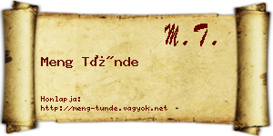 Meng Tünde névjegykártya